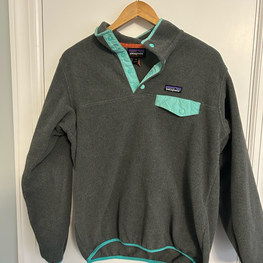 Patagonia Synchilla Fleece with Teal and Coral Accents